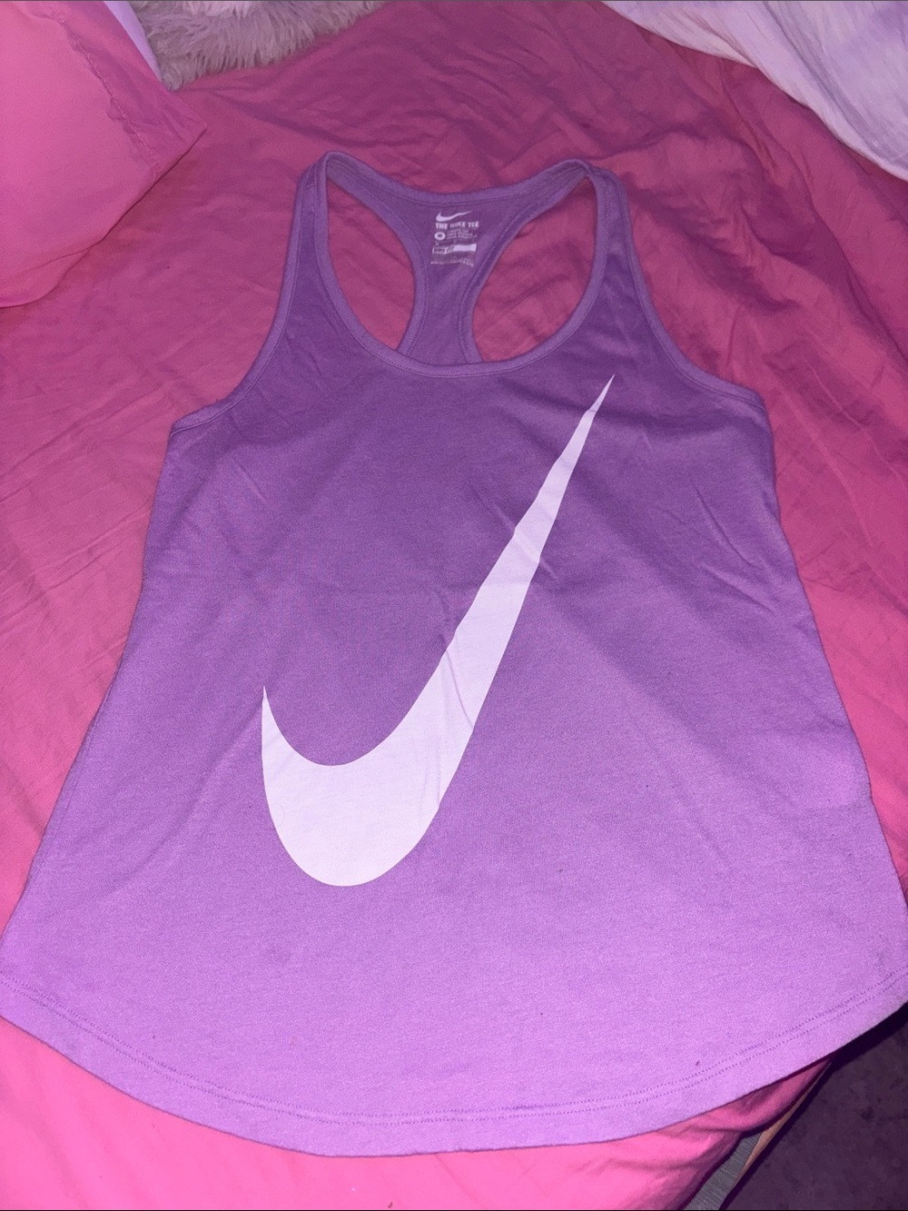 M Nike Purple Tank with White Swoosh Graphic